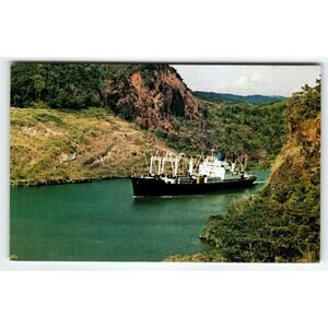 Prudential Lines Ship Boat Postcard Panama Canal Chrome Mike Roberts Unused
